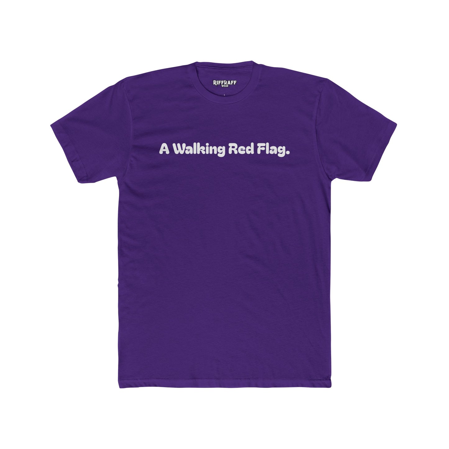 A Walking Red Flag Unisex Cotton Crew Tee - Fun Casual T-Shirt for Everyday Wear - Riff Raff Wear