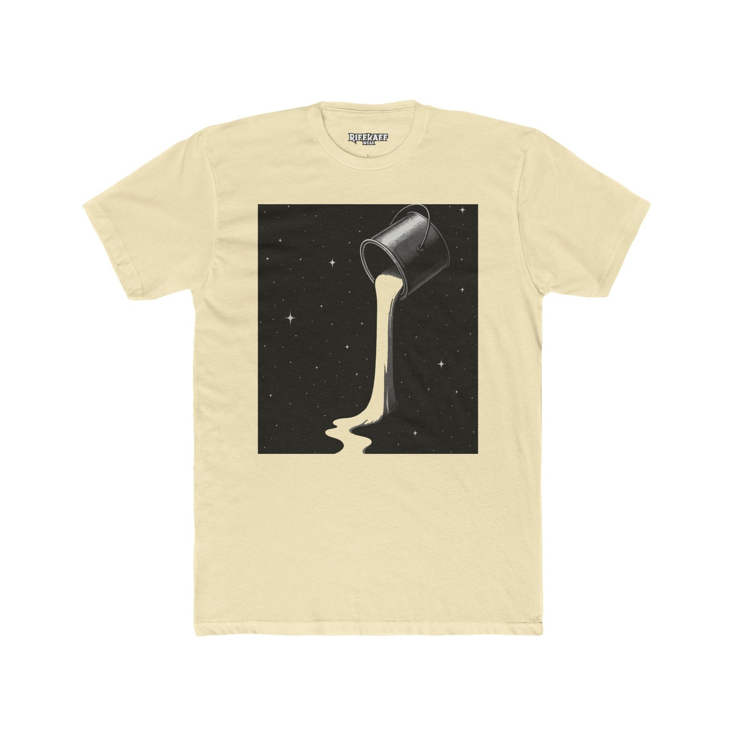 Cosmic Milk Unisex Cotton Crew Tee - Creative Graphic T-Shirt for Art Lovers - Riff Raff Wear