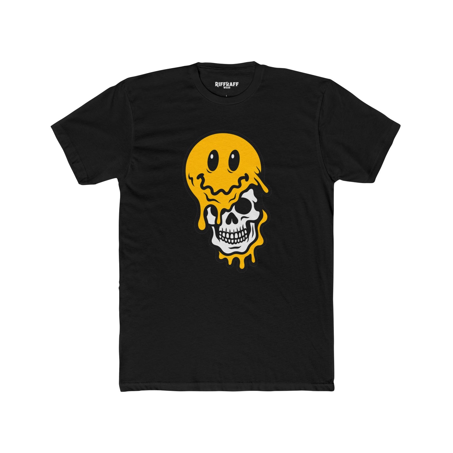 Trendy Graphic Tee: Melting Smile Skull Design - Unisex Cotton Crew Shirt, Casual Wear, Streetwear