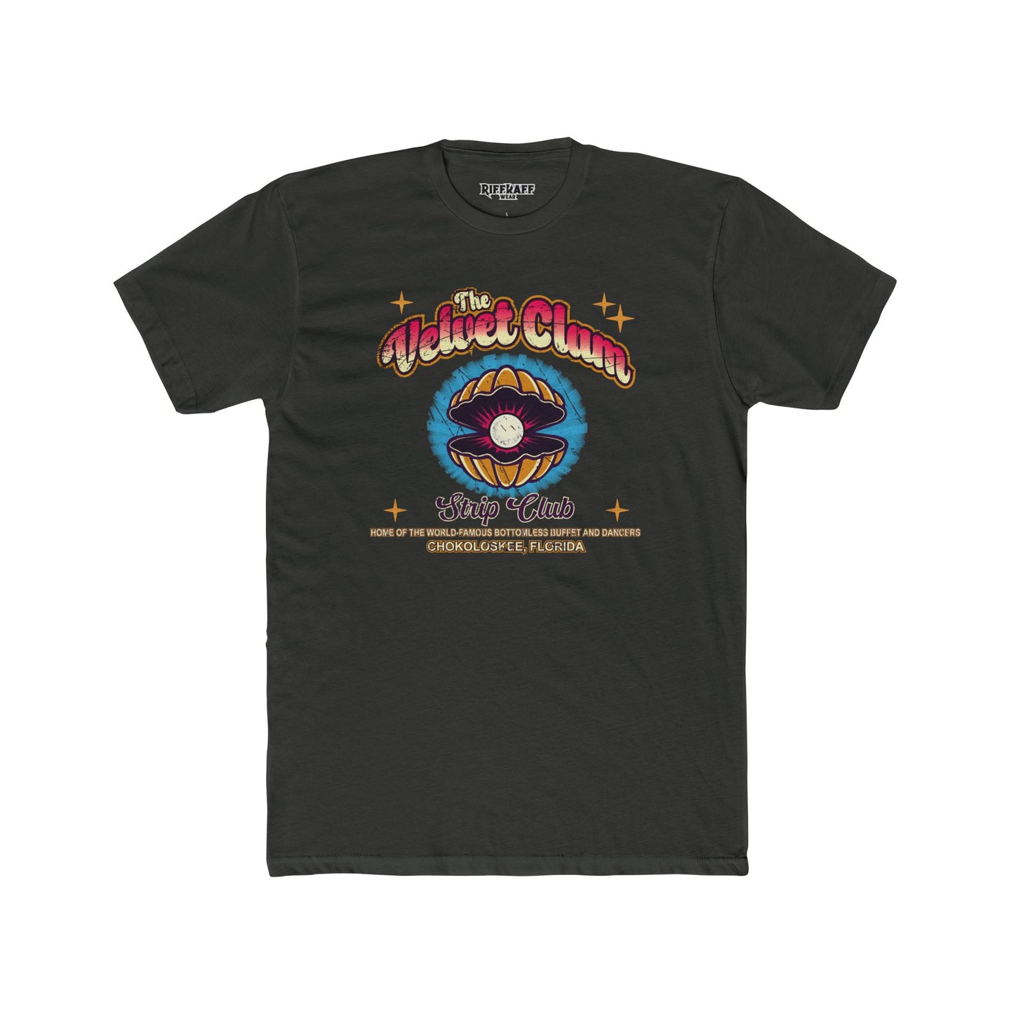 Velvet Clam Unisex Cotton Crew Tee - Funny Graphic T-Shirt with VIP Room Text - Riff Raff Underground