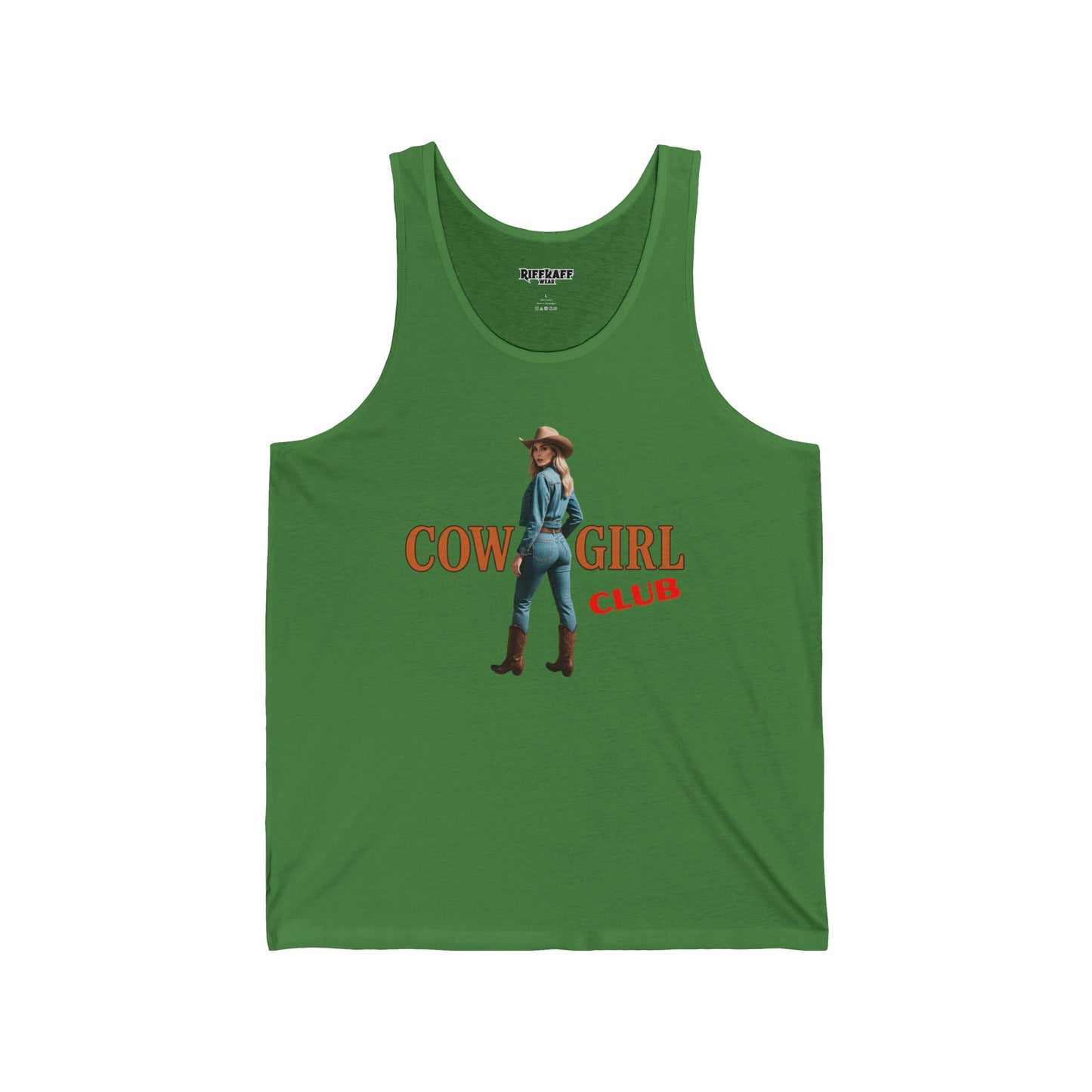 Cowgirl Club Unisex Jersey Tank - Fun Graphic Tee for Western Lovers - Riff Raff Wear