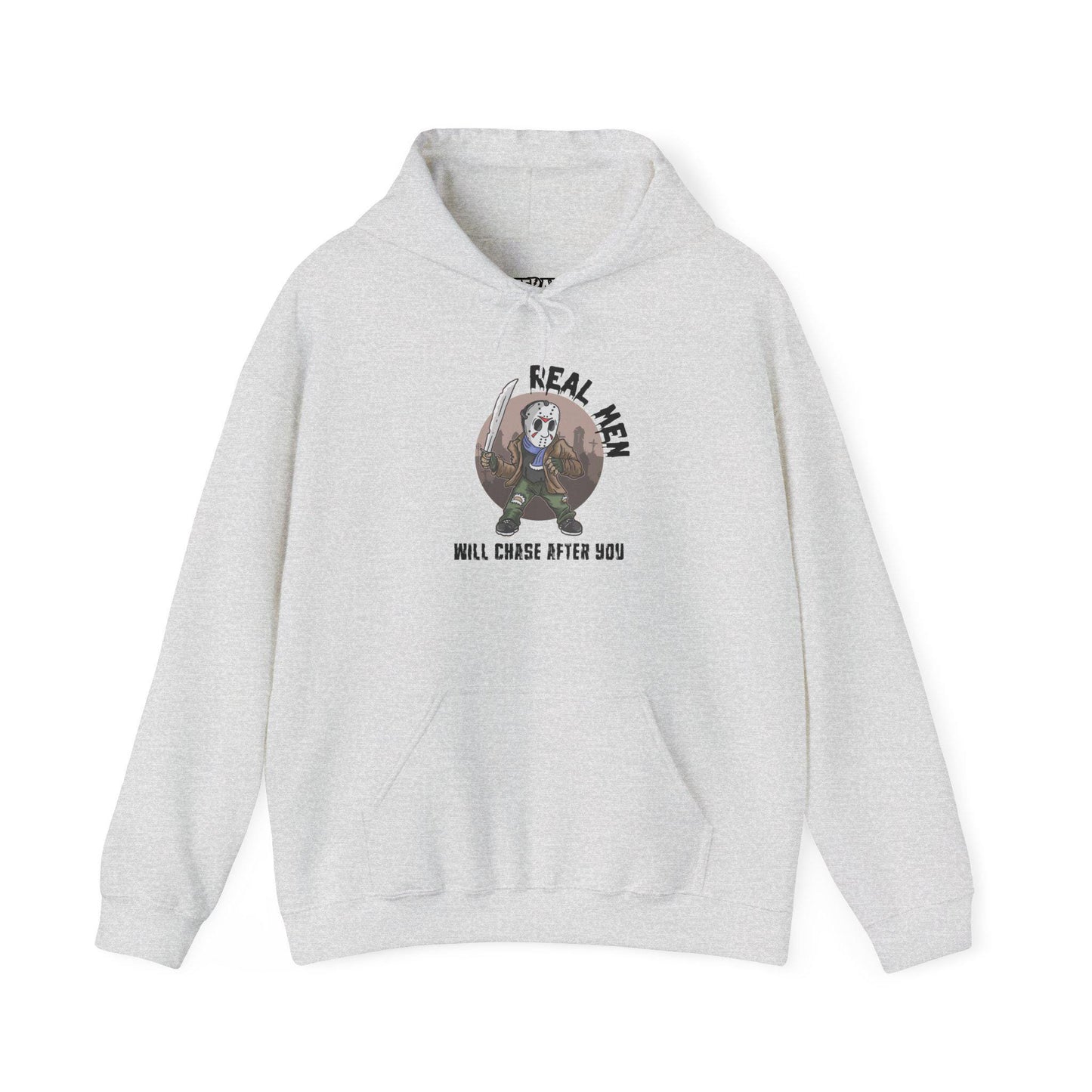 Riff Raff Wear Graphic Real Men Will Chase after you Unisex Heavy Blend Hooded Sweatshirt