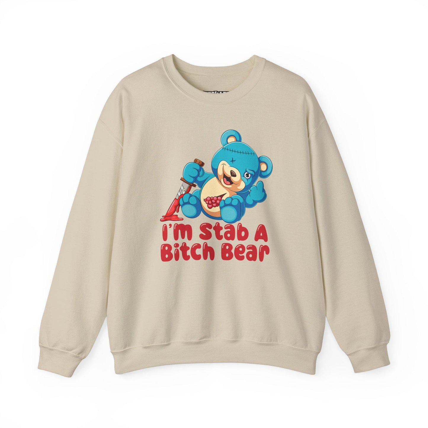 Riff Raff Wear Graphic I'm Stab a Bitch Bear Unisex Heavy Blend Crewneck Sweatshirt