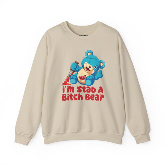 Riff Raff Wear Graphic I'm Stab a Bitch Bear Unisex Heavy Blend Crewneck Sweatshirt