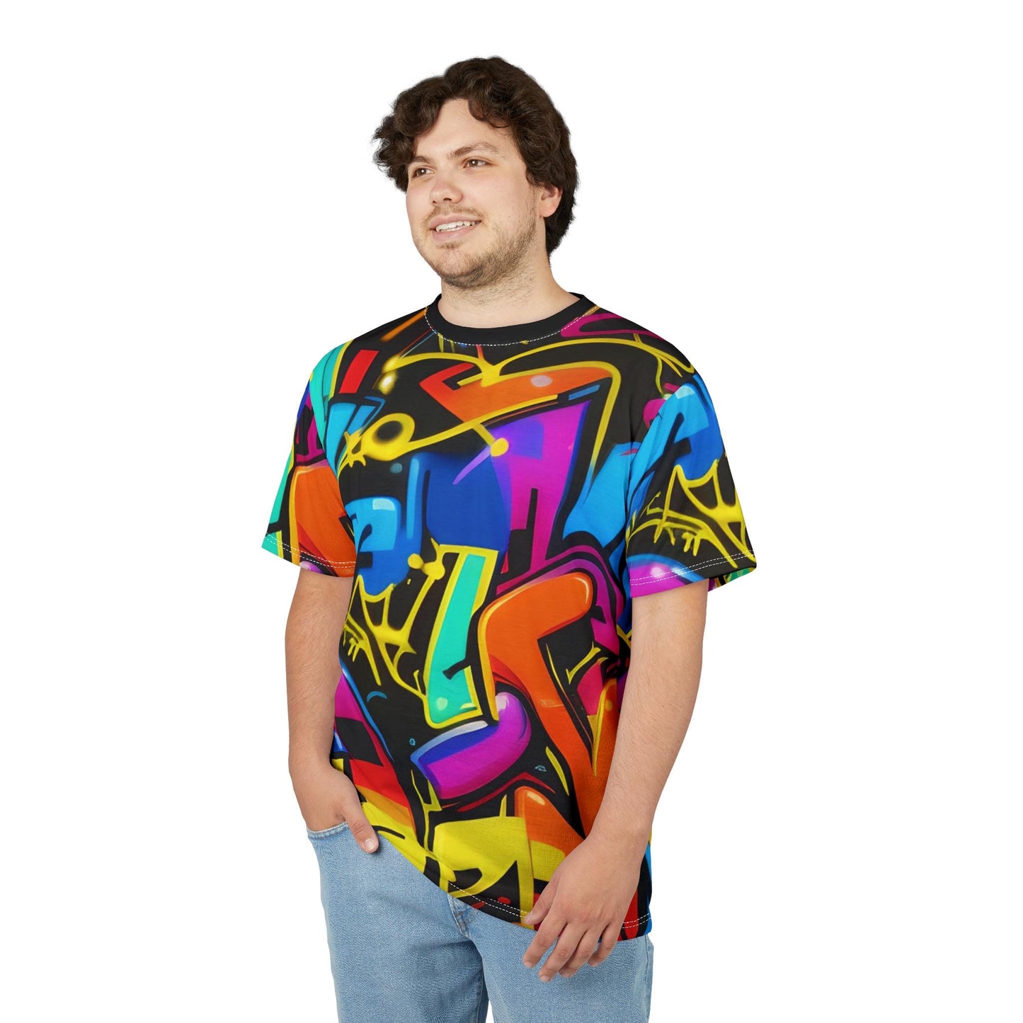 Graffiti Unisex Cut & Sew Tee (AOP) - Riff Raff Wear
