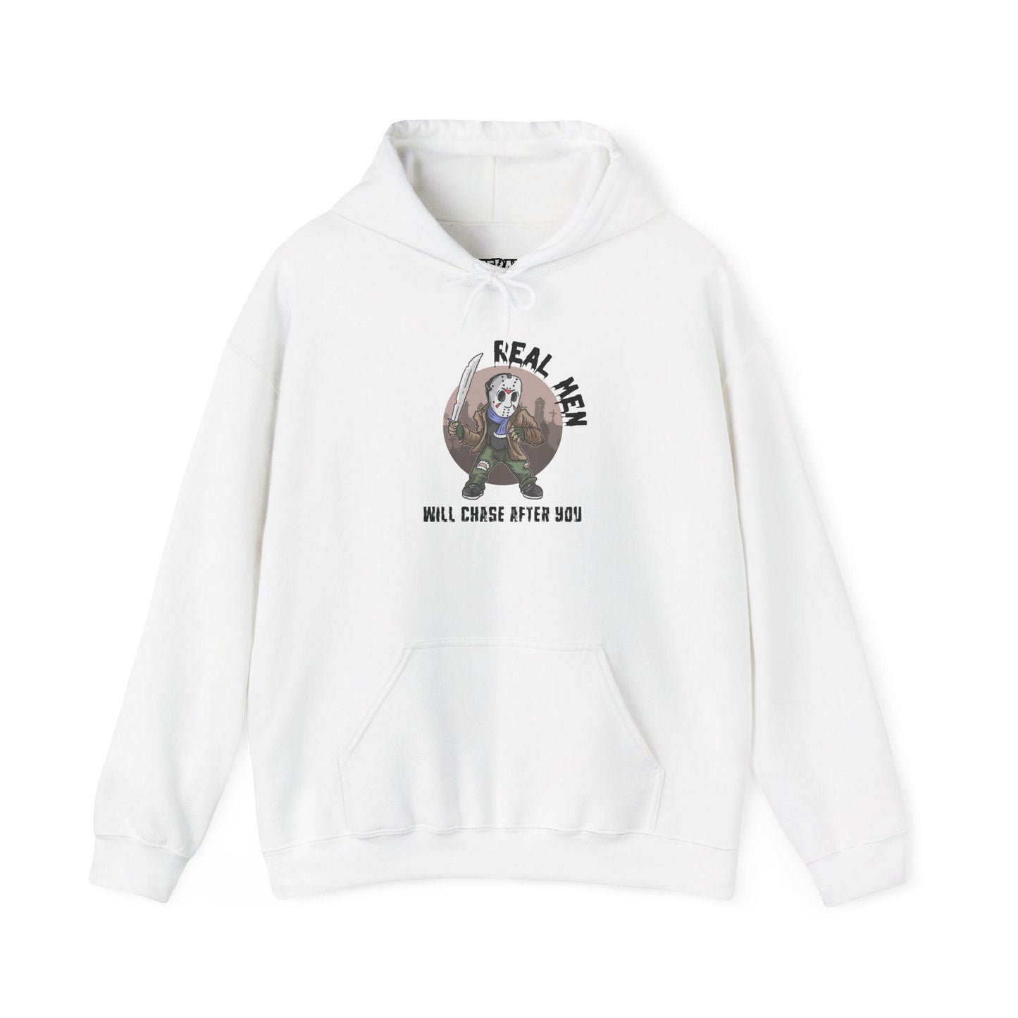 Riff Raff Wear Graphic Real Men Will Chase after you Unisex Heavy Blend Hooded Sweatshirt