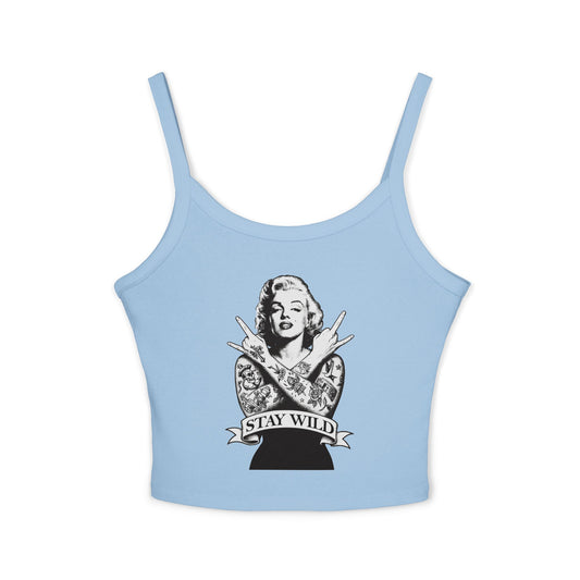 Stay Wild Marilyn Monroe Spaghetti Strap Tank Top – Trendy Women's Apparel for Summer & Festivals - Riff Raff Wear