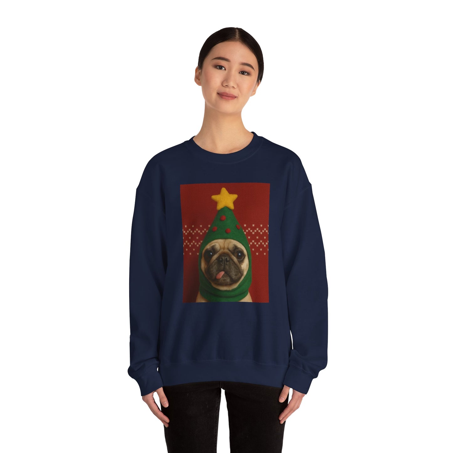 Christmas Pug Sweatshirt, Unisex Crewneck, Cute Holiday Sweater, Dog Lover Gift, Cozy Winter Wear, Fun Christmas Apparel - Riff Raff Wear