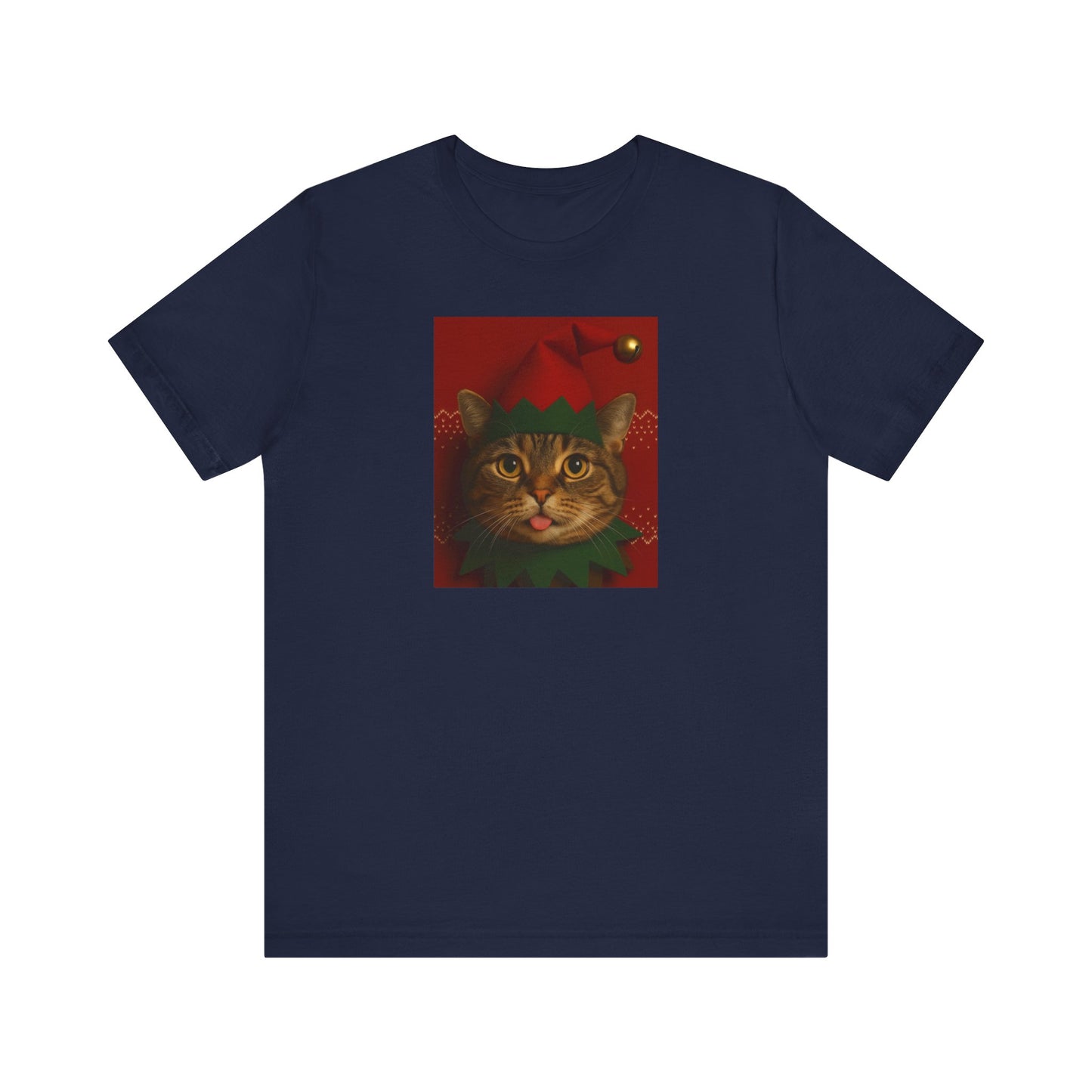 Festive Cat Elf T-Shirt, Christmas Tee, Holiday Gift, Cute Cat Lover Shirt, Unisex Apparel, Funny Christmas Top - Riff Raff Wear