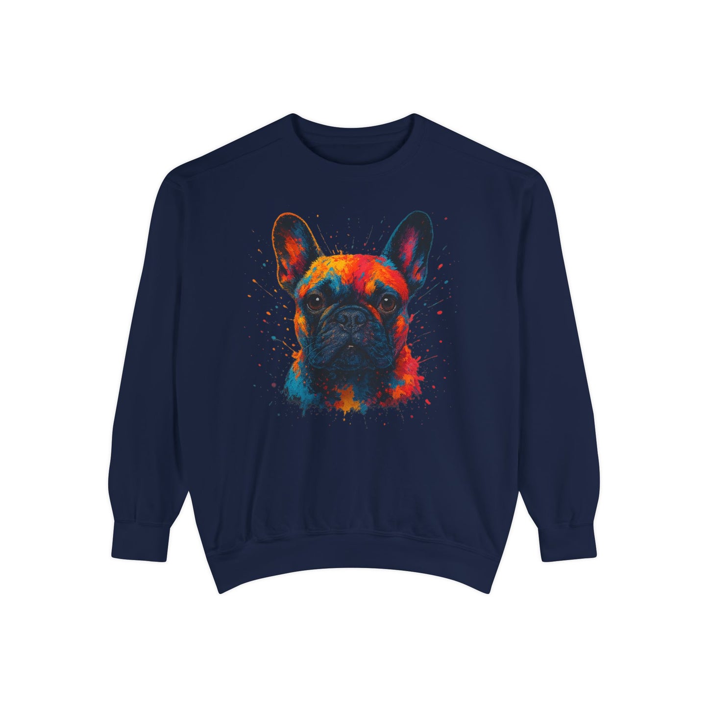 Colorful French Bulldog Sweatshirt - Unisex Garment-Dyed Design - Riff Raff Wear