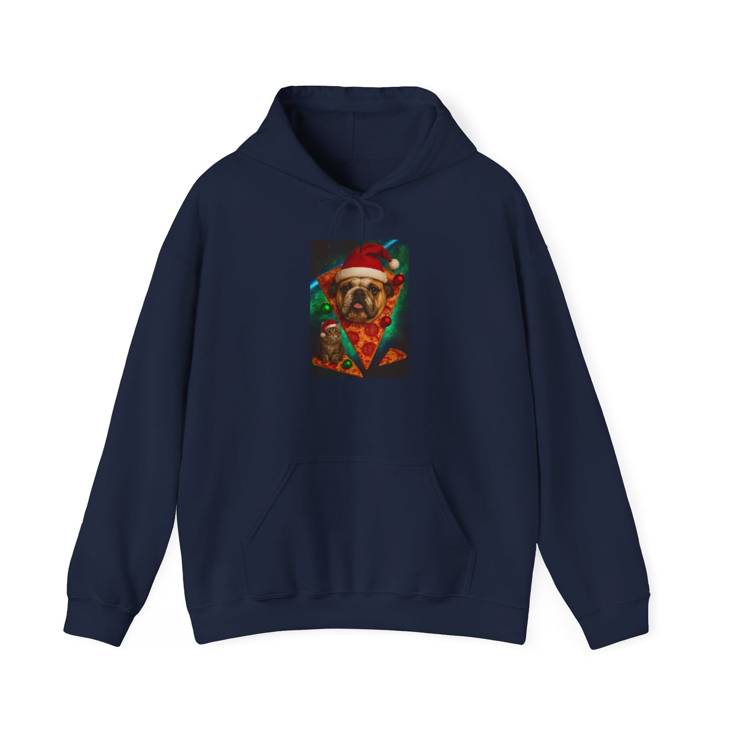 Pug Pizza Party Hoodie - Fun Sweatshirt for Pet Lovers, Holiday Apparel, Christmas Gift, Cozy Gift for Him and Her - Riff Raff Wear