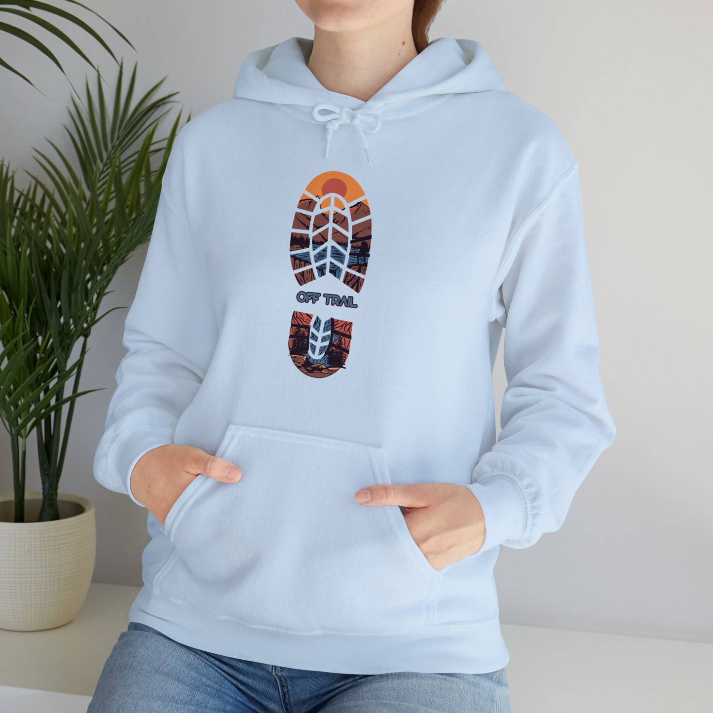 Off Trail Boot Print Unisex Heavy Blend™ Hooded Sweatshirt