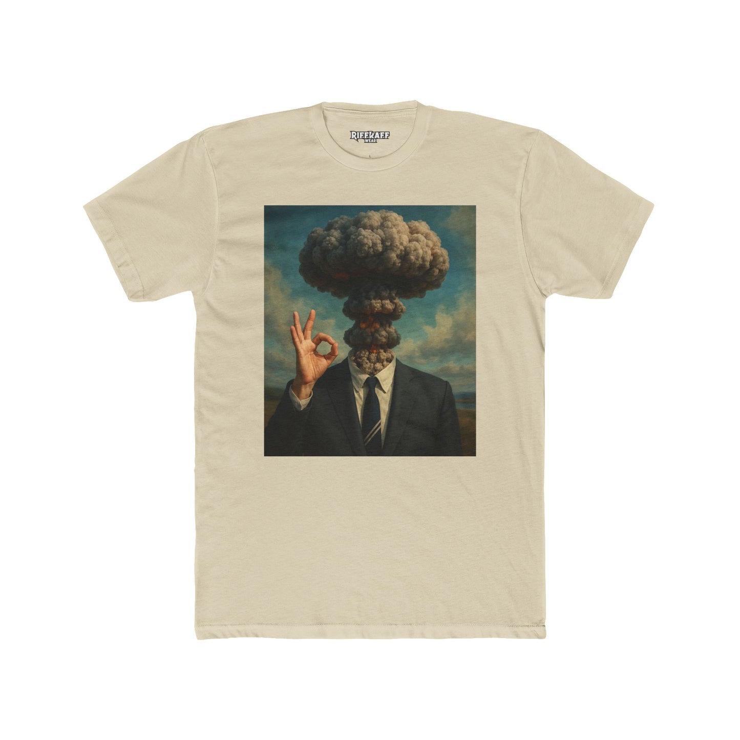 Surrealist Men's Cotton Crew Tee - Explosive Graphic Art - Riff Raff Wear