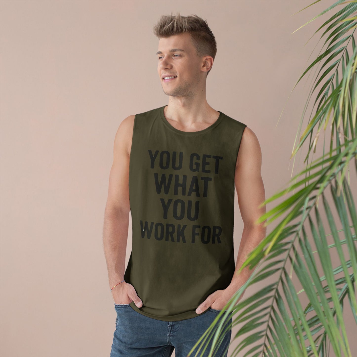 Motivational Unisex Tank Top - "You Get What You Work For" - Riff Raff Wear