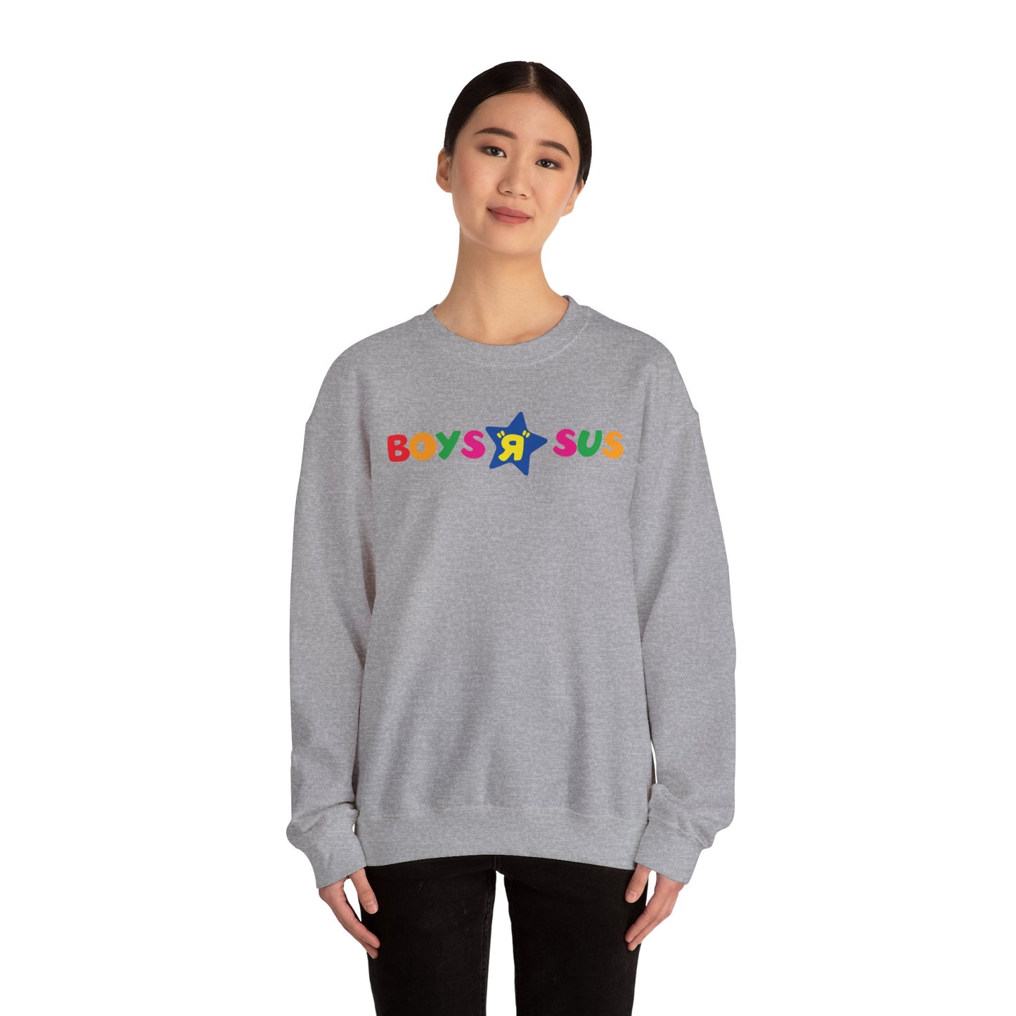 Parody Logo Series - Boys R Sus Unisex Heavy Blend Crewneck Sweatshirt - Fun and Comfortable - Riff Raff Wear