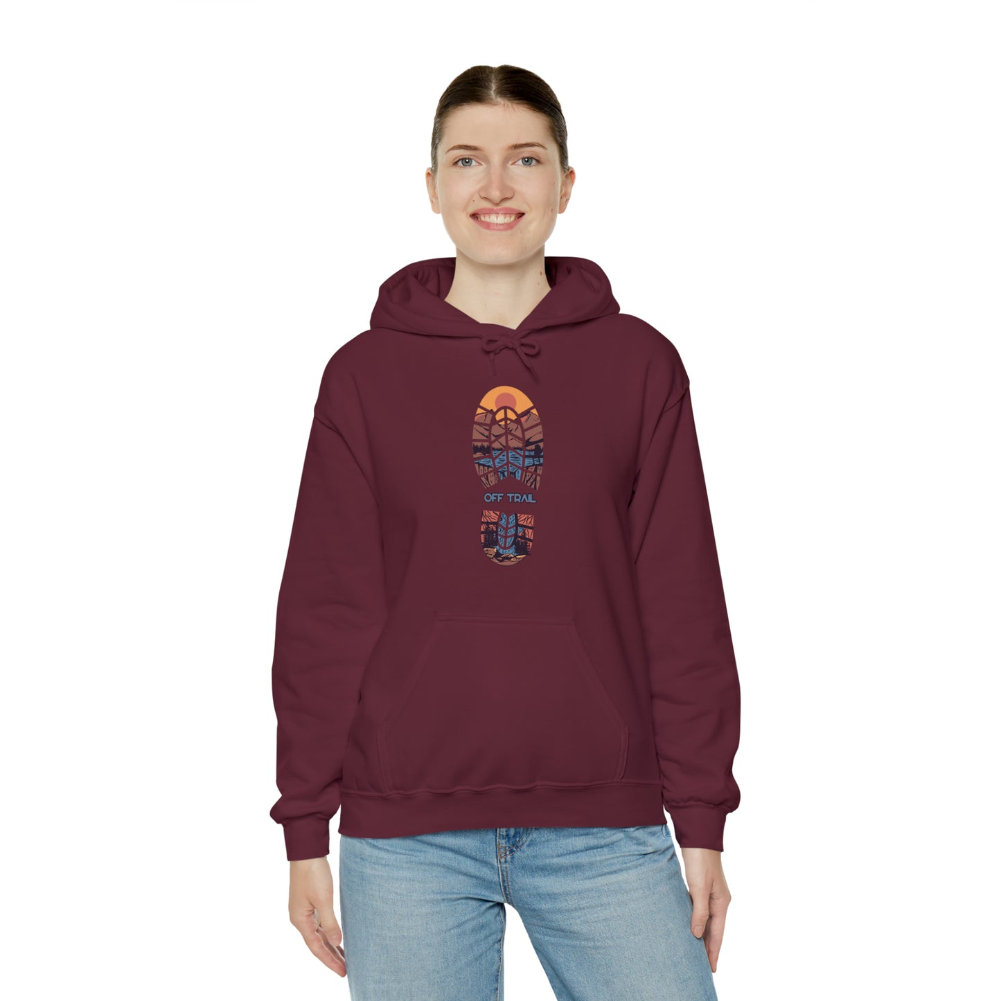 Off Trail Boot Print Unisex Heavy Blend™ Hooded Sweatshirt