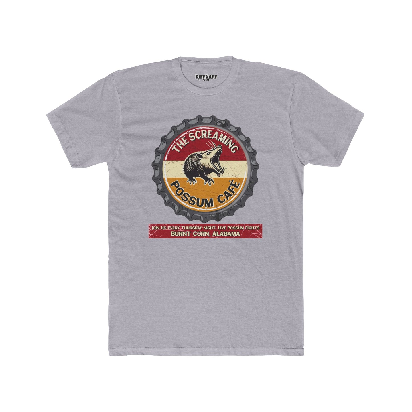 The Screaming Possum Unisex Cotton Crew Tee - Fun & Retro Graphic Shirt - Riff Raff Underground
