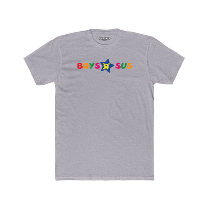 Colorful 'Boys R Sus' Unisex Cotton Crew Tee - Parody Logo Series - Riff Raff Wear