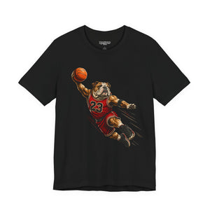 Bulldog Dunk Basketball T‑Shirt, Retro #23 Slam Dunk Graphic Tee