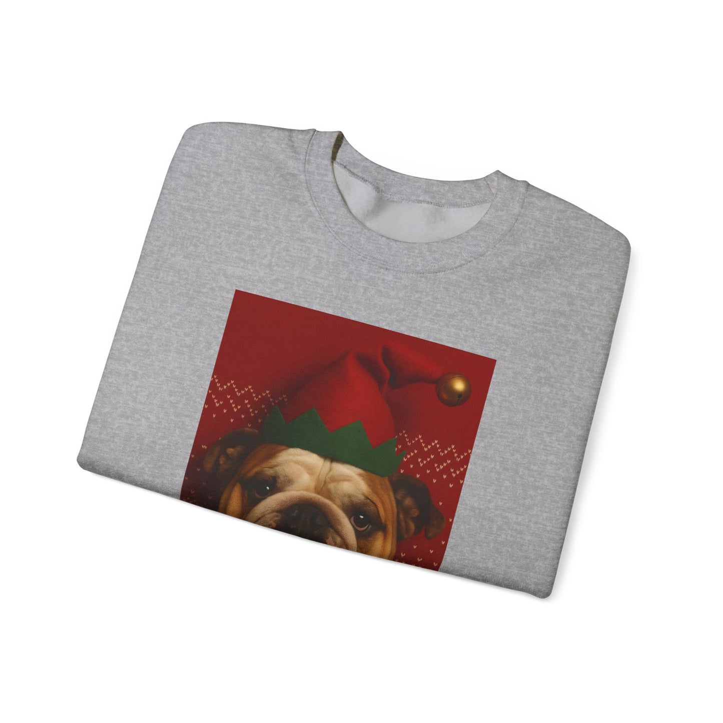 Festive Bulldog Christmas Sweatshirt, Cozy Sweatshirt, Holiday Apparel, Dog Lover Gift, Christmas Sweater, Fun Winter Outfit - Rif Raff Wear