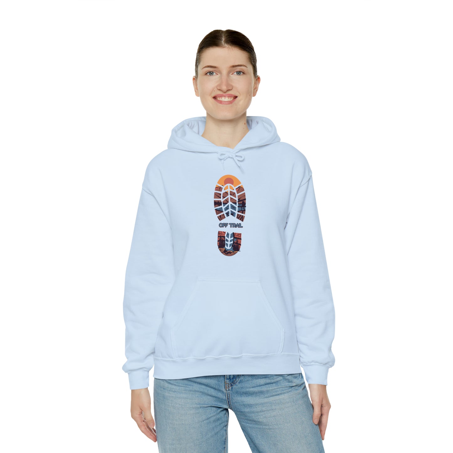 Off Trail Boot Print Unisex Heavy Blend™ Hooded Sweatshirt