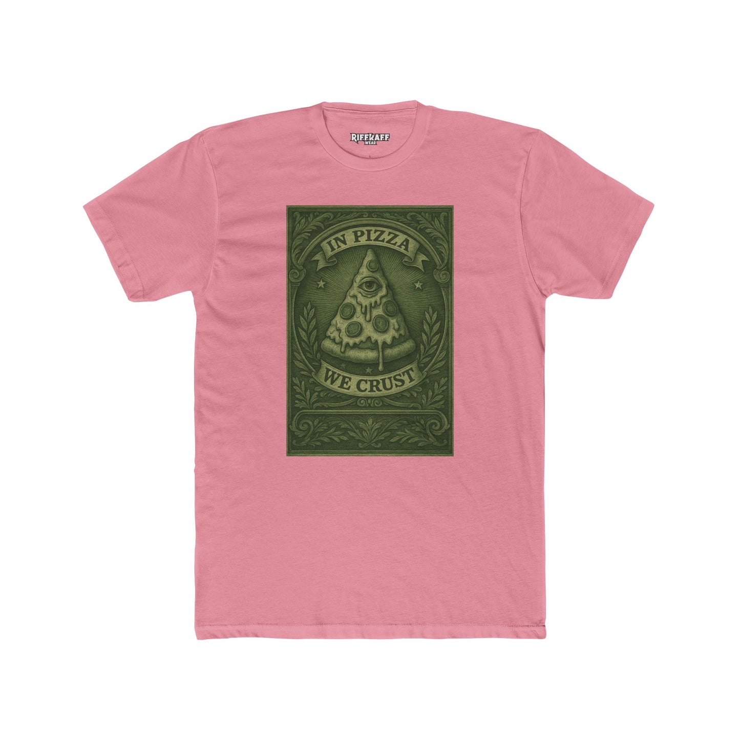 Funny Pizza Crew Tee - "In Pizza We Crust" Unisex Cotton Shirt - Riff Raff Wear