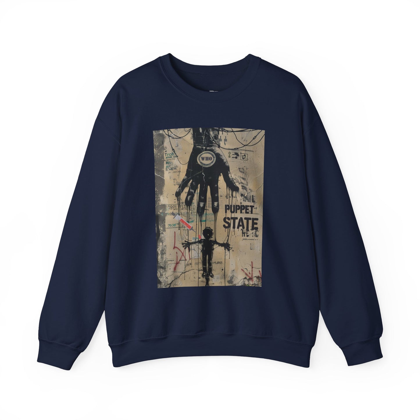 Artistic Puppet State Sweatshirt - Unisex Crewneck for Creative Souls - Riff Raff Wear