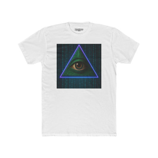 Mystical Eye Unisex Cotton Crew Tee - Retro Cyber Design - Riff Raff Wear