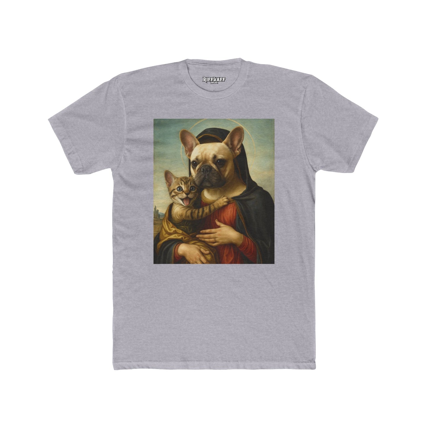 Funny Pet Portrait Unisex Cotton Crew Tee - Cat & Dog Art Tee - Riff Raff Wear