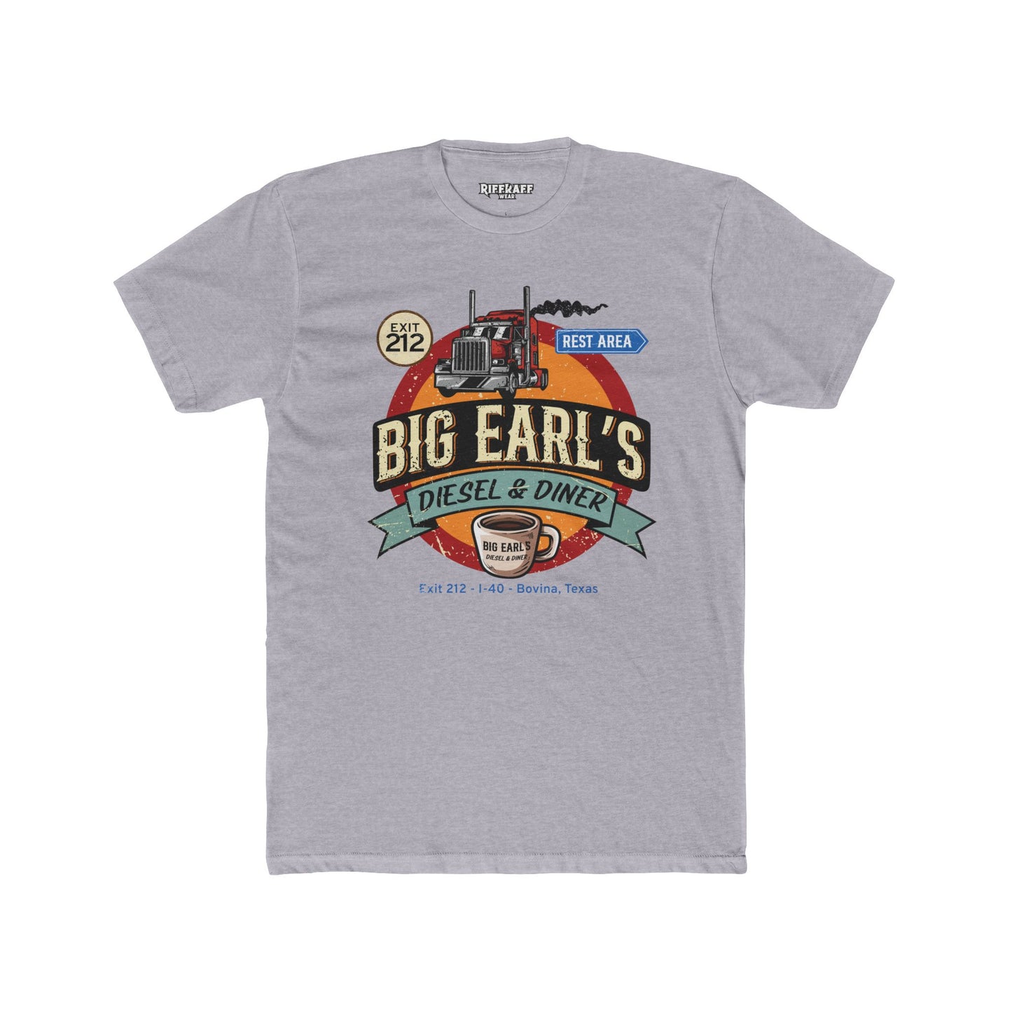 Big Earl's Diesel & Diner Graphic Tee - Unisex Cotton Crew Shirt - Riff Raff Underground