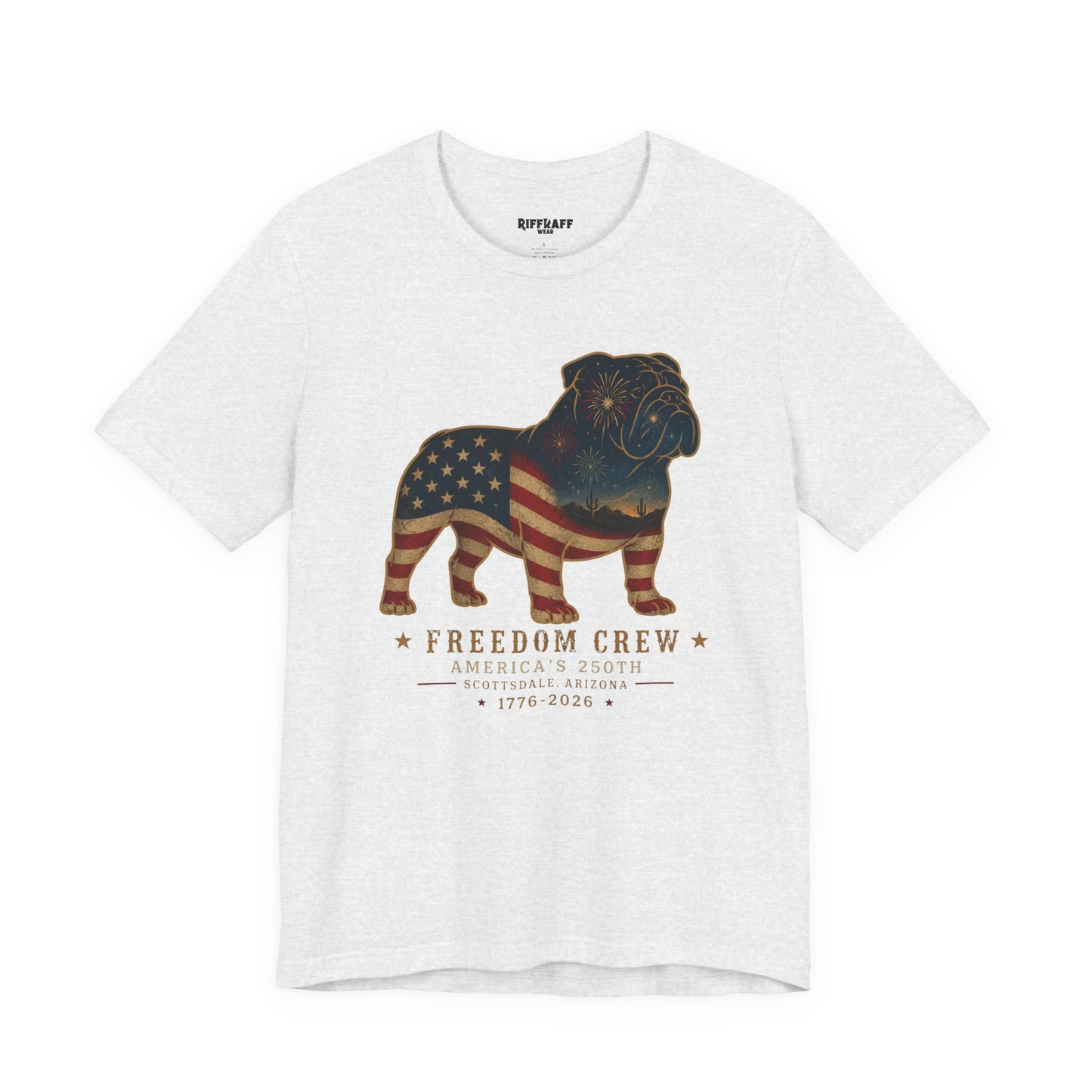 Freedom Crew English Bull Dog T-Shirt – Patriotic Bulldog Flag Tee