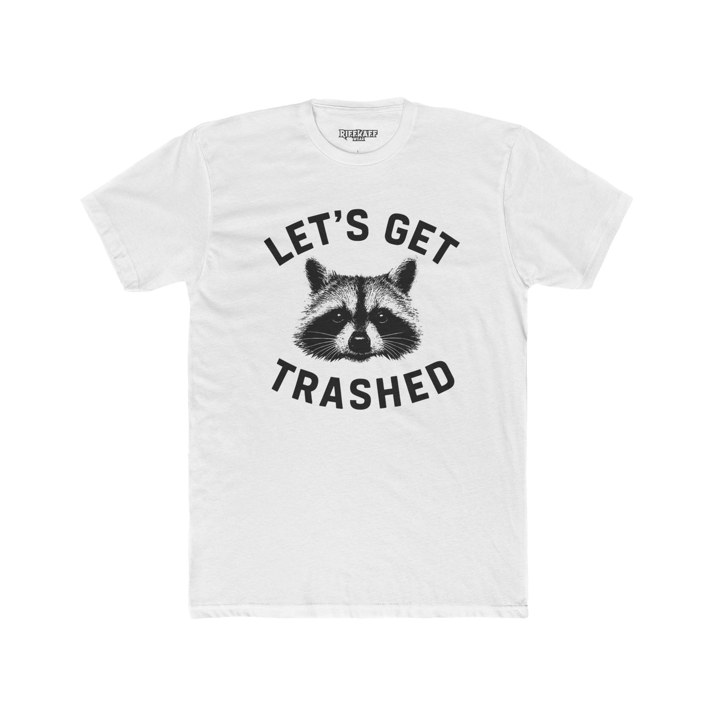 Let's Get Trashed Raccoon Cotton Crew Tee - Fun Unisex T-Shirt for Casual Outings - Riff Raff Wear