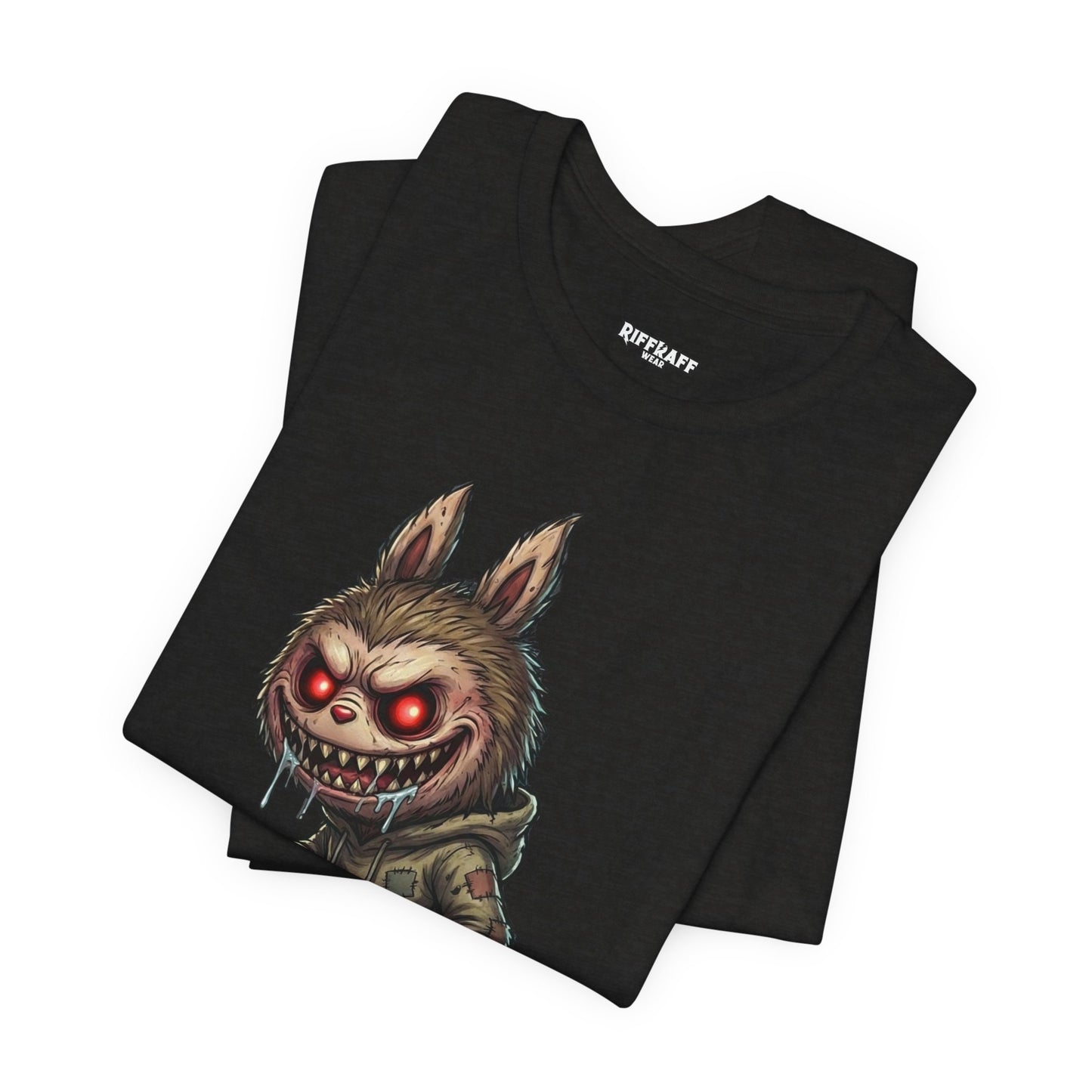 Graphic Tee — Creepy Bunny Monster Front with "F*** You and Your Lab***" Bold Back