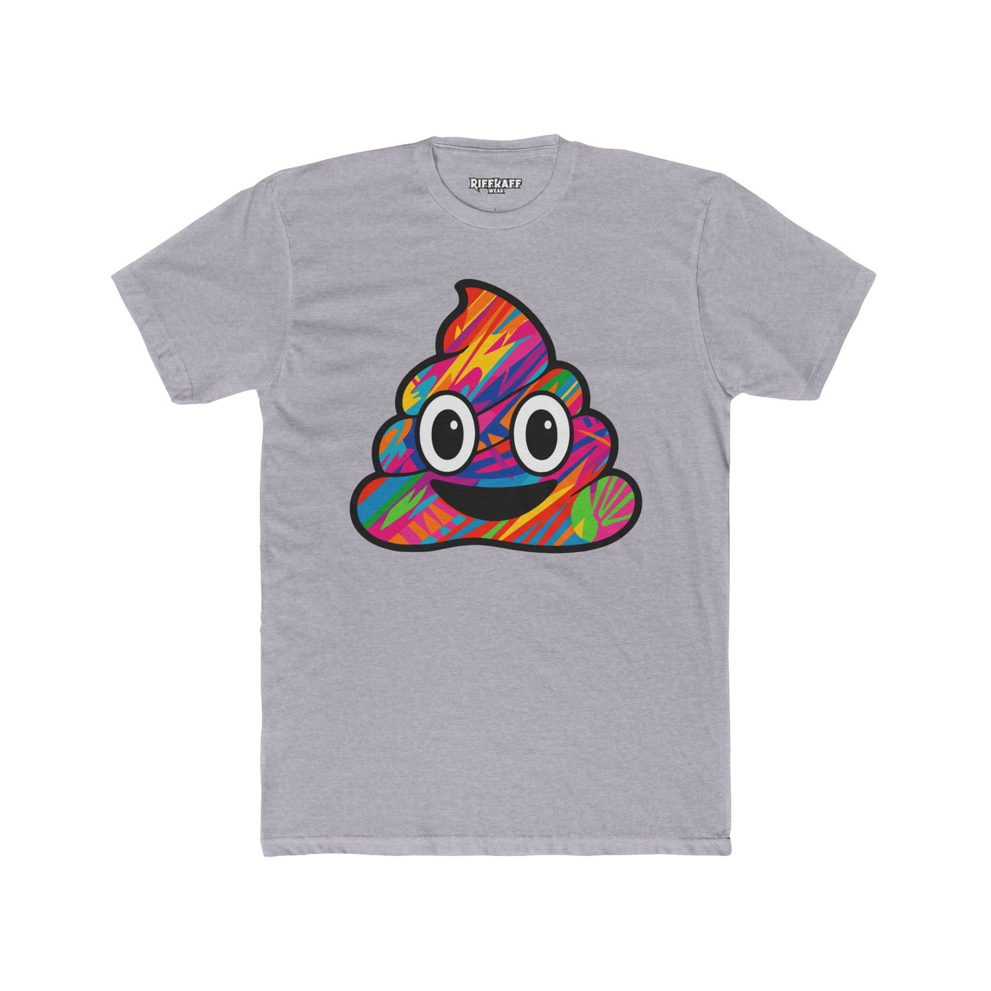 Colorful Cartoon Poop Unisex Cotton Crew Tee - Riff Raff Wear