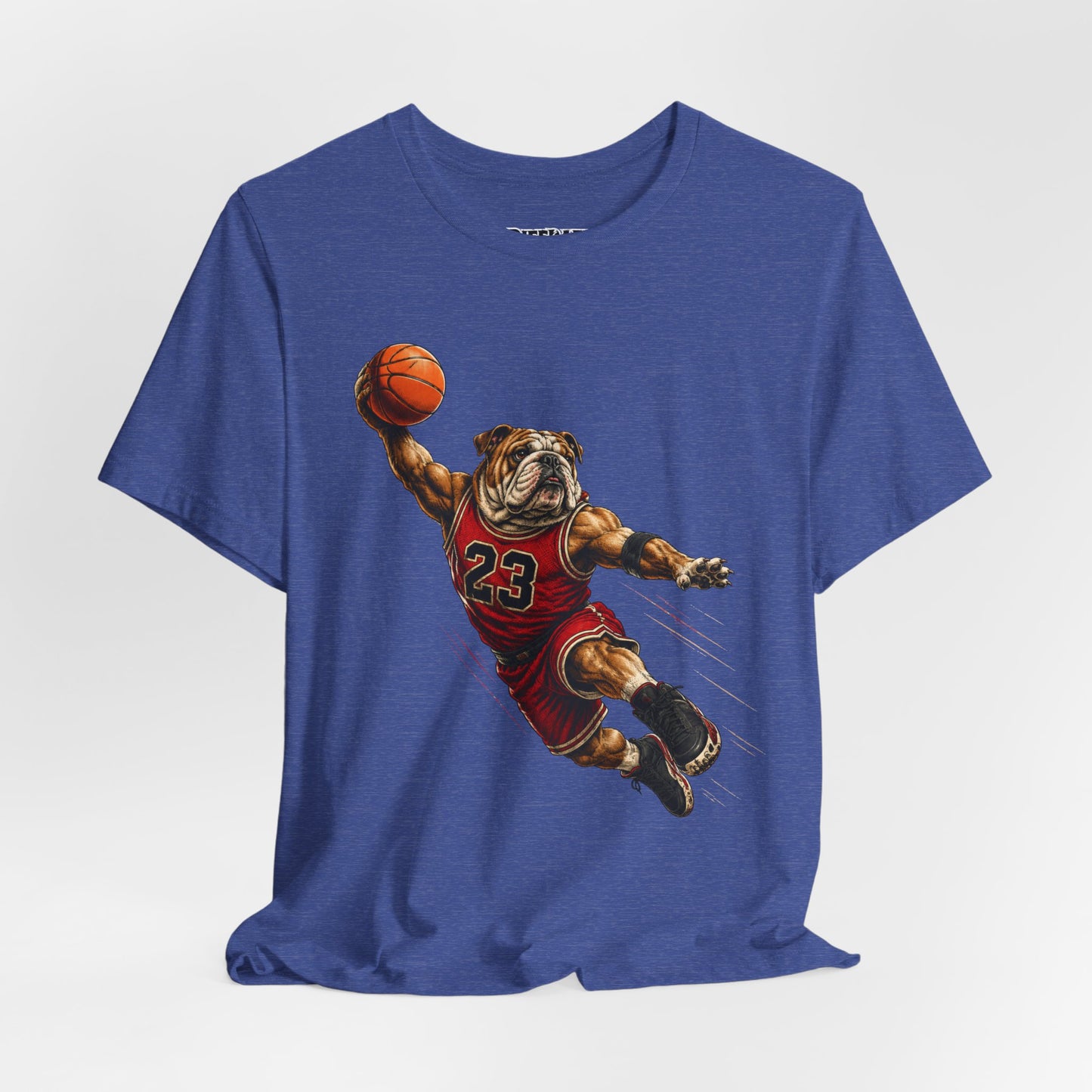 Bulldog Dunk Basketball T‑Shirt, Retro #23 Slam Dunk Graphic Tee