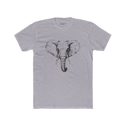 Elephant Design Unisex Cotton Crew Tee, Animal Lover Shirt, Gift for Nature Enthusiasts - Riff Raff Wear