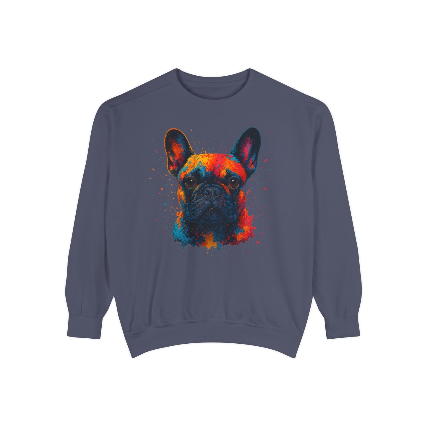 Colorful French Bulldog Sweatshirt - Unisex Garment-Dyed Design - Riff Raff Wear