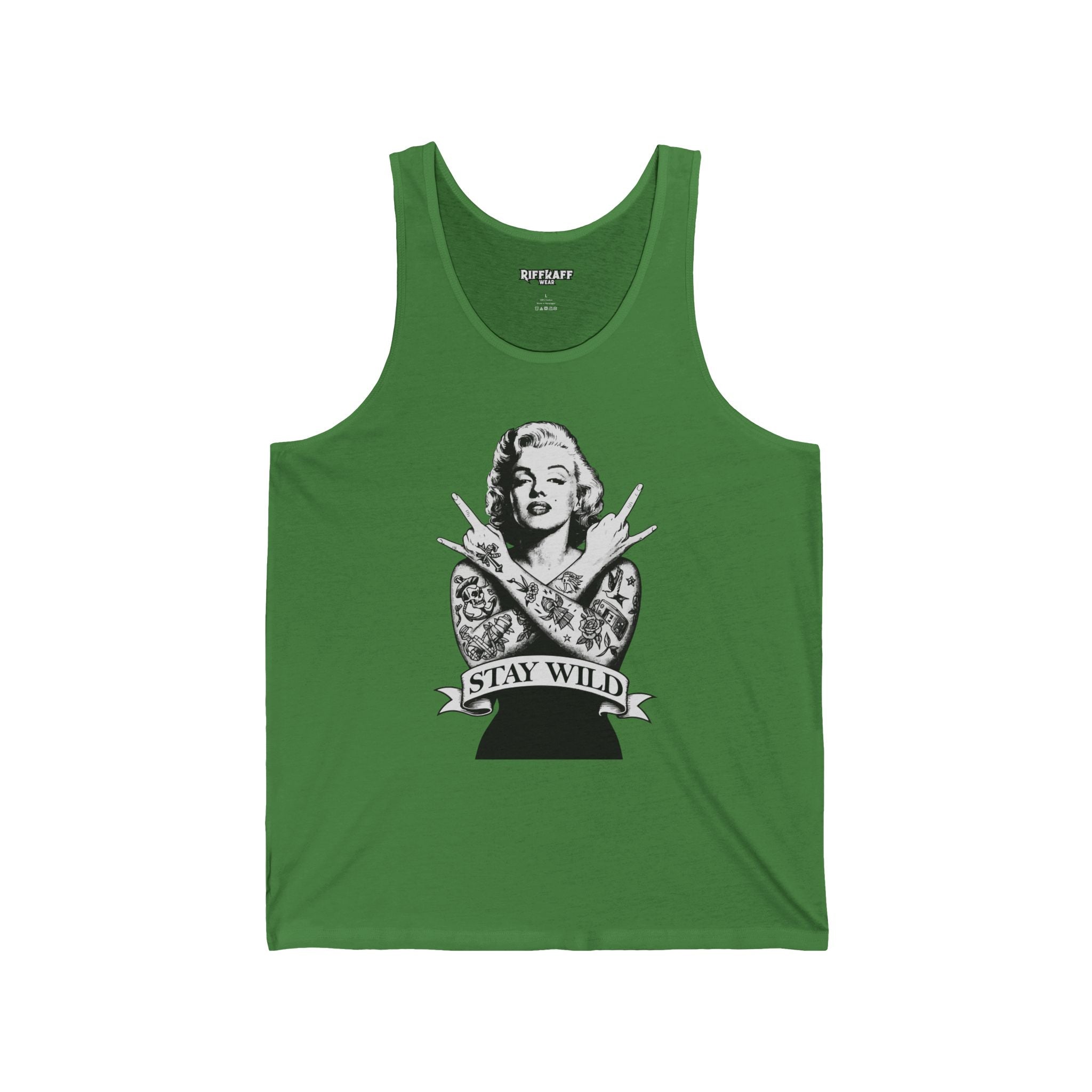 Stay Wild Unisex Jersey Tank - Vintage Inspired Tattoo Design - Riff Raff Wear