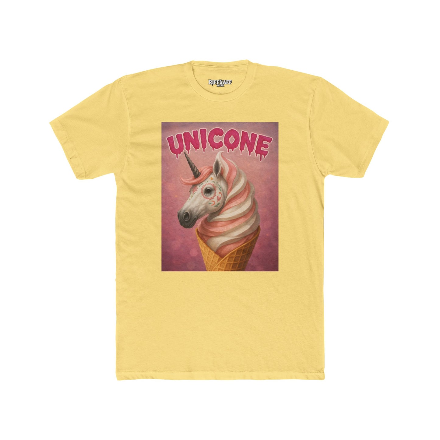 Whimsical Unicone Crew Tee - Fun Unicorn Ice Cream Graphic T-Shirt - Riff Raff Wear