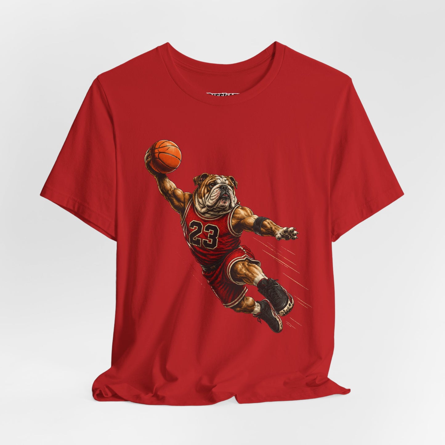 Bulldog Dunk Basketball T‑Shirt, Retro #23 Slam Dunk Graphic Tee