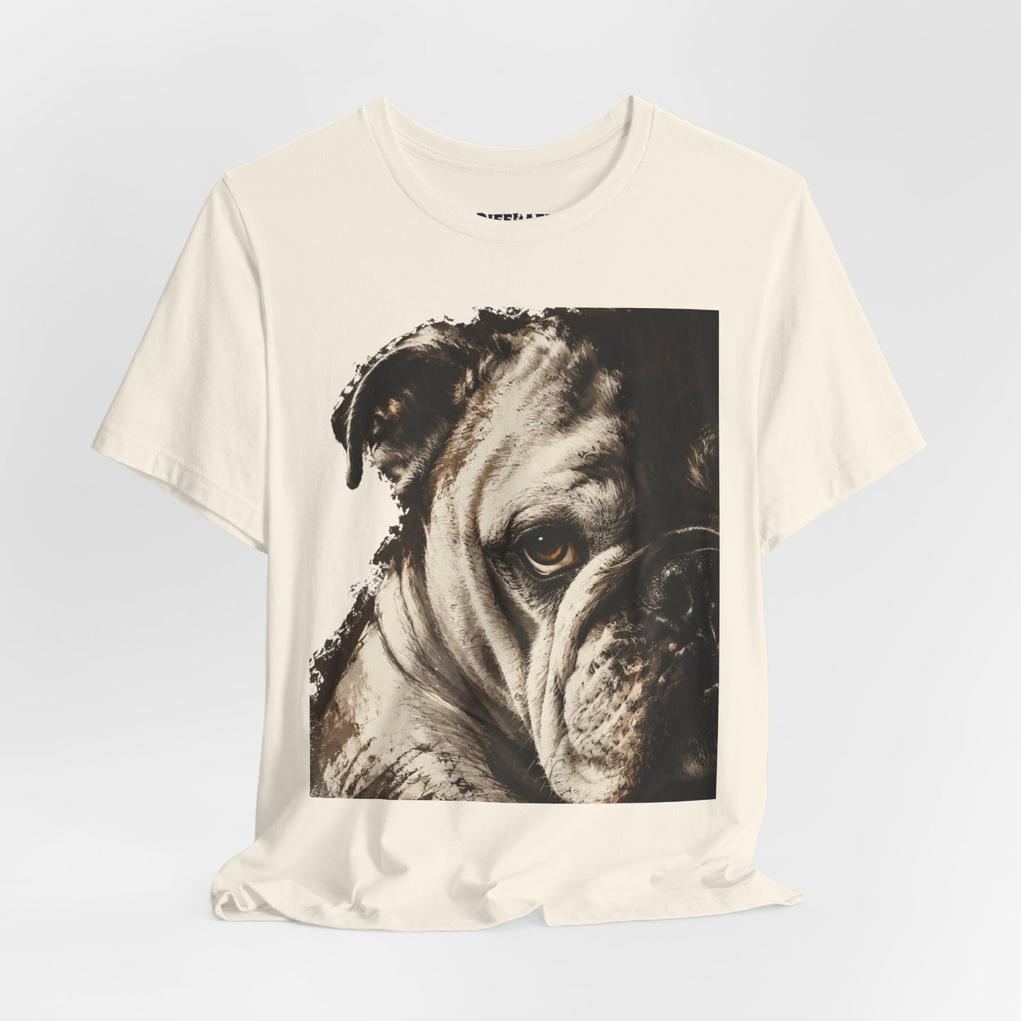 Bulldog Portrait T-Shirt Vintage Sepia Dog Graphic Tee