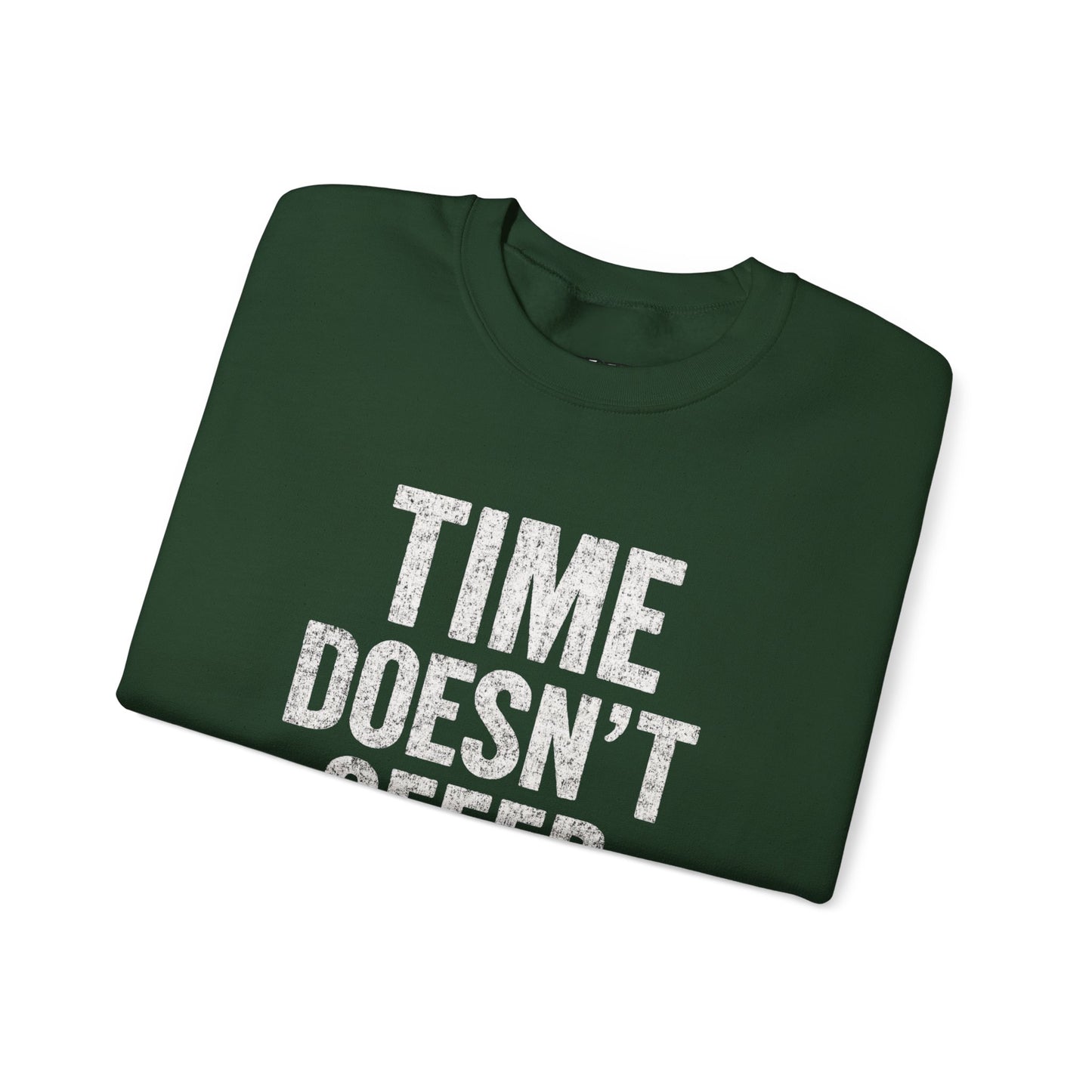 Unisex Crewneck Sweatshirt - "Time Doesn't Refund" - REBEL REPUBLIC - Riff Raff Wear