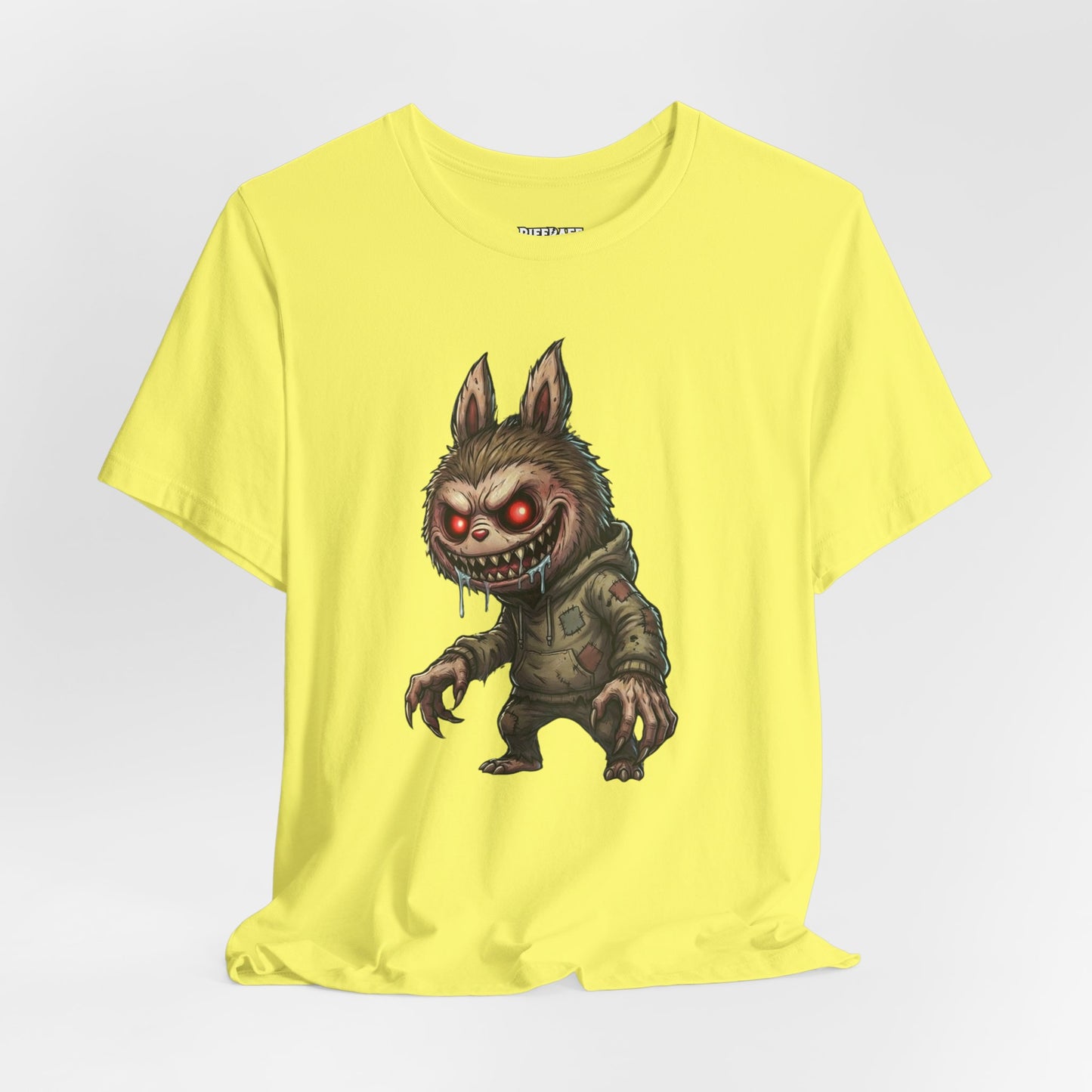 Graphic Tee — Creepy Bunny Monster Front with "F*** You and Your Lab***" Bold Back
