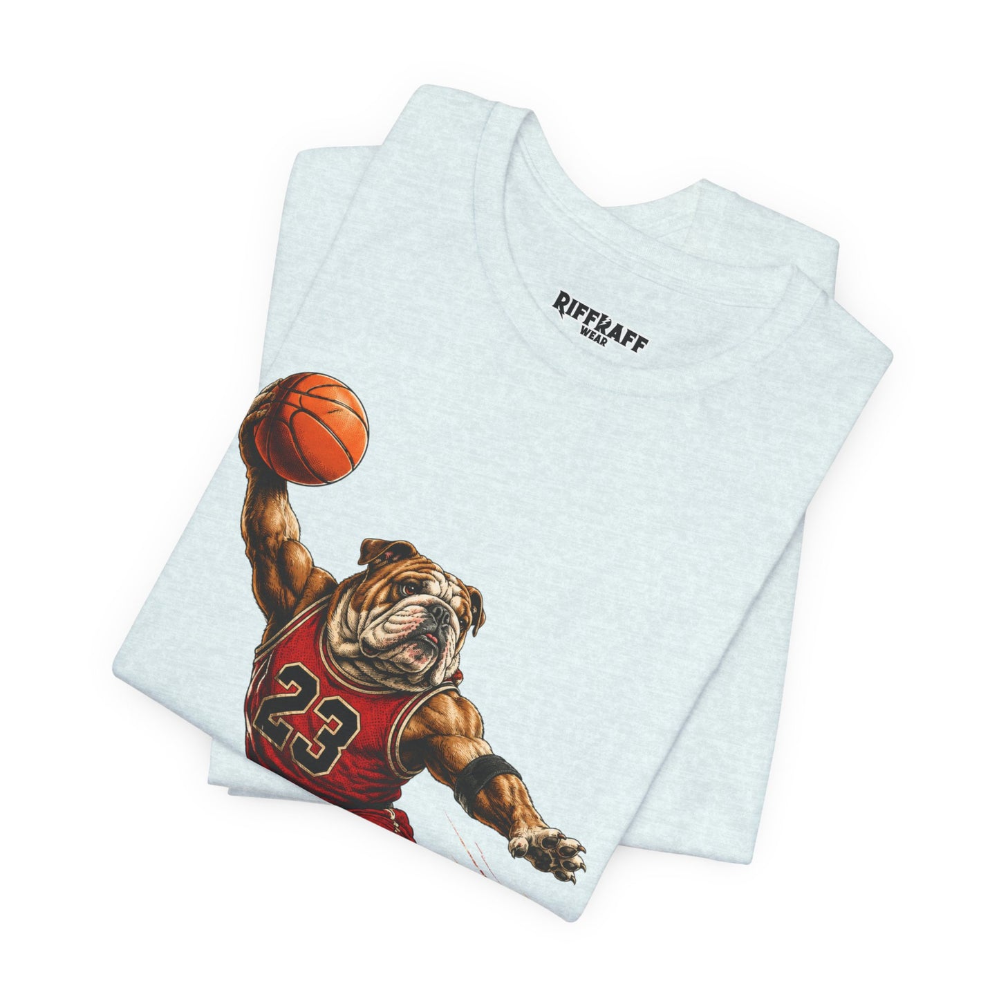 Bulldog Dunk Basketball T‑Shirt, Retro #23 Slam Dunk Graphic Tee