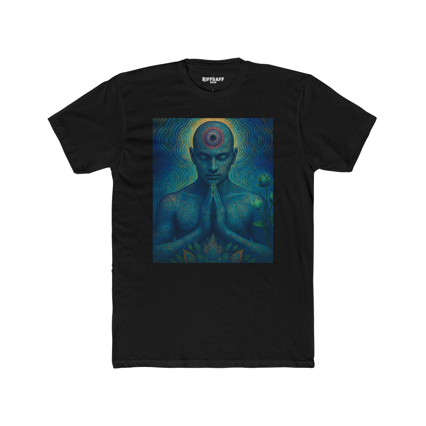 Meditative Unisex Cotton Crew Tee  Zen Art Design - Riff Raff Wear