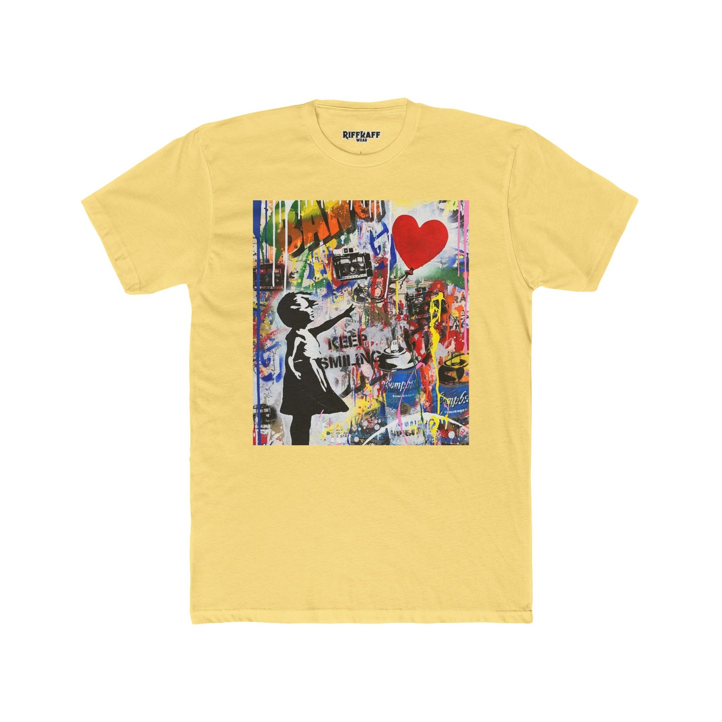 Streetwear - Graffiti Art Keep Smiling  -Unisex Cotton Crew Tee - Riff Raff Wear
