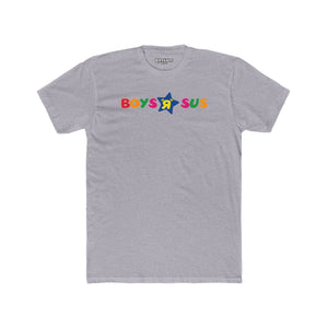 Colorful 'Boys R Sus' Unisex Cotton Crew Tee - Parody Logo Series - Riff Raff Wear