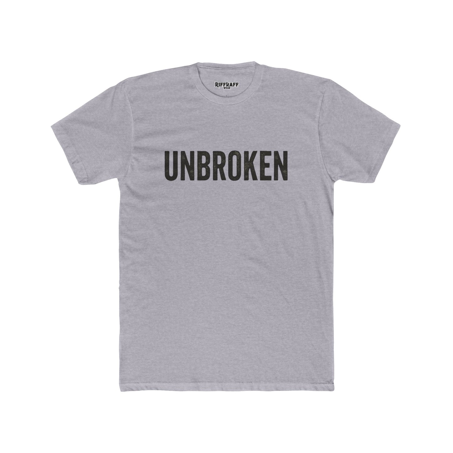 Unisex Cotton Crew Tee - UNBROKEN Inspirational Shirt - Riff Raff Wear Fitness