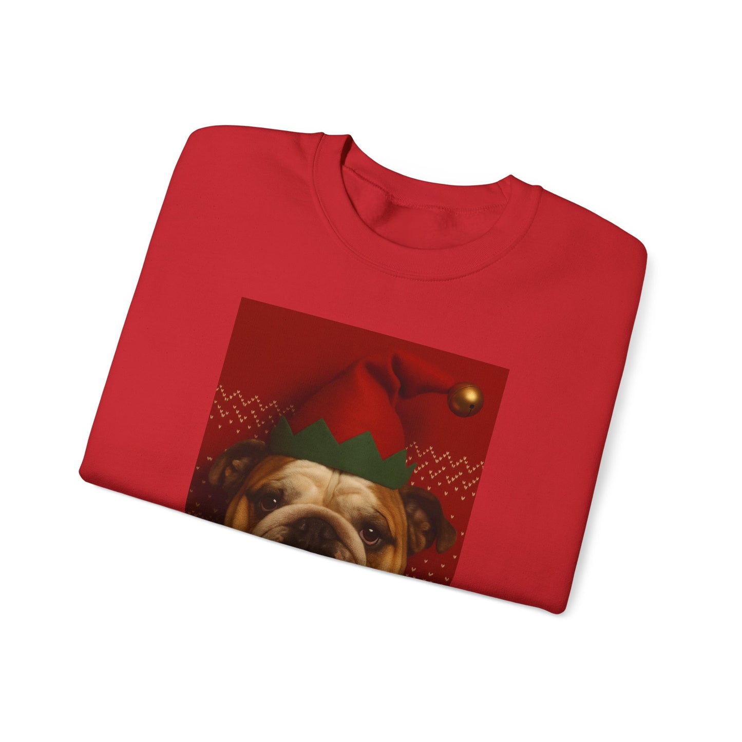 Festive Bulldog Christmas Sweatshirt, Cozy Sweatshirt, Holiday Apparel, Dog Lover Gift, Christmas Sweater, Fun Winter Outfit - Rif Raff Wear