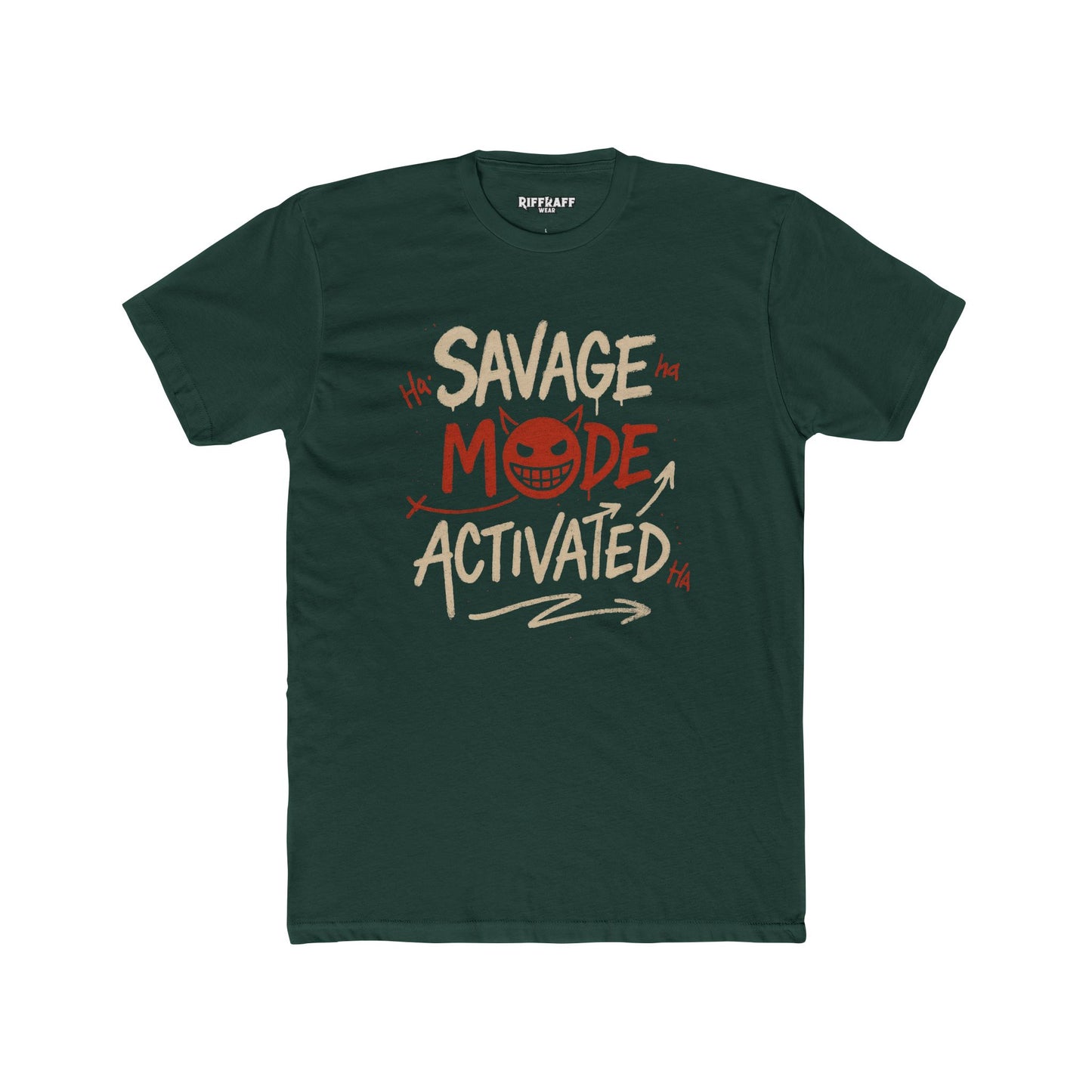 Savage Mode Activated Unisex Cotton Crew Tee – Casual Graphic Shirt for Everyday Style - Riff Raff Wear